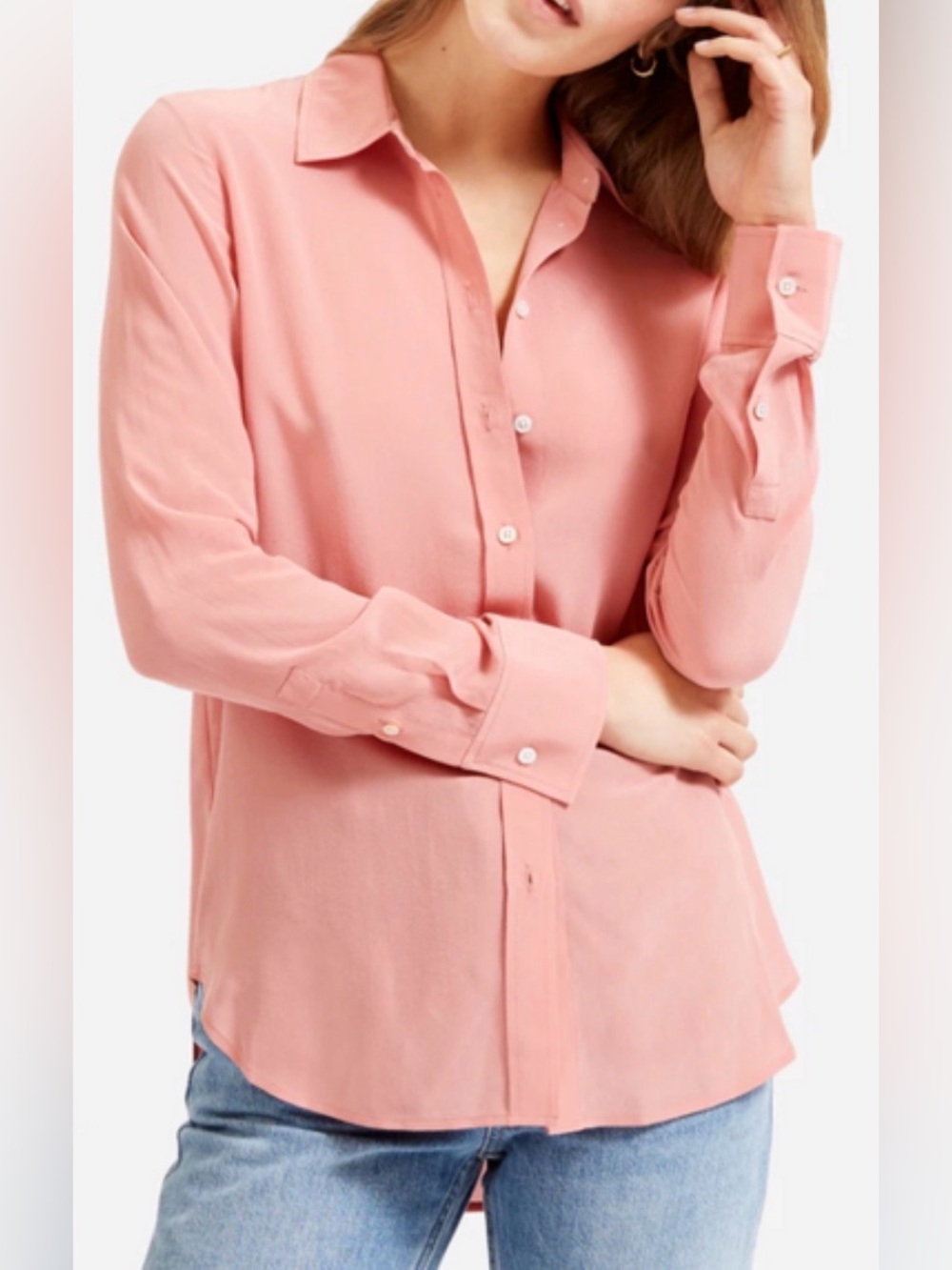 Everlane 🌸 Clean Silk Relaxed Shirt •Pink • Size 2